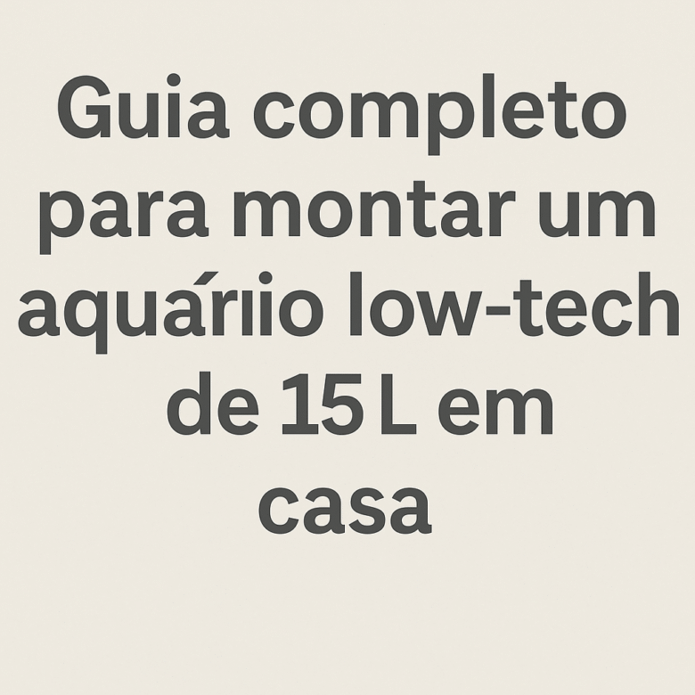 Guia completo para montar um aquário low-tech