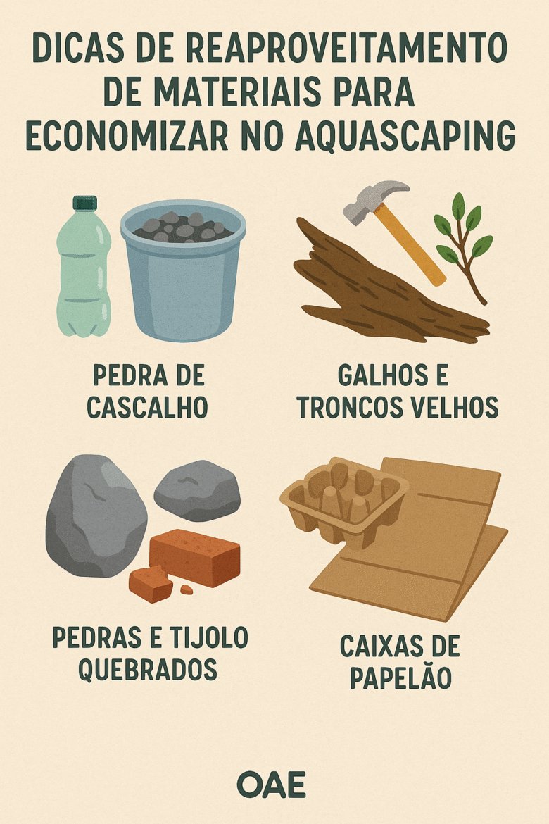 Dicas de reaproveitamento de materiais para economizar no aquascaping
