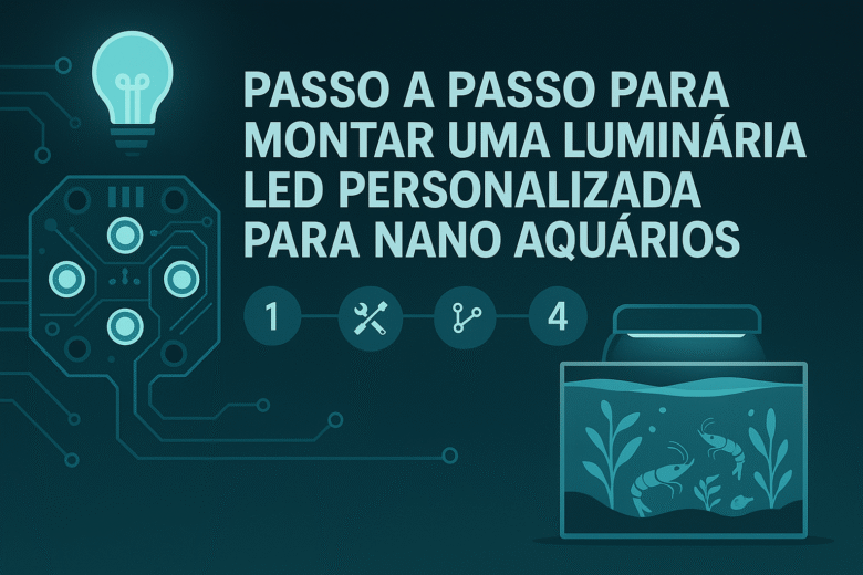 Luminária LED personalizada para nano aquários