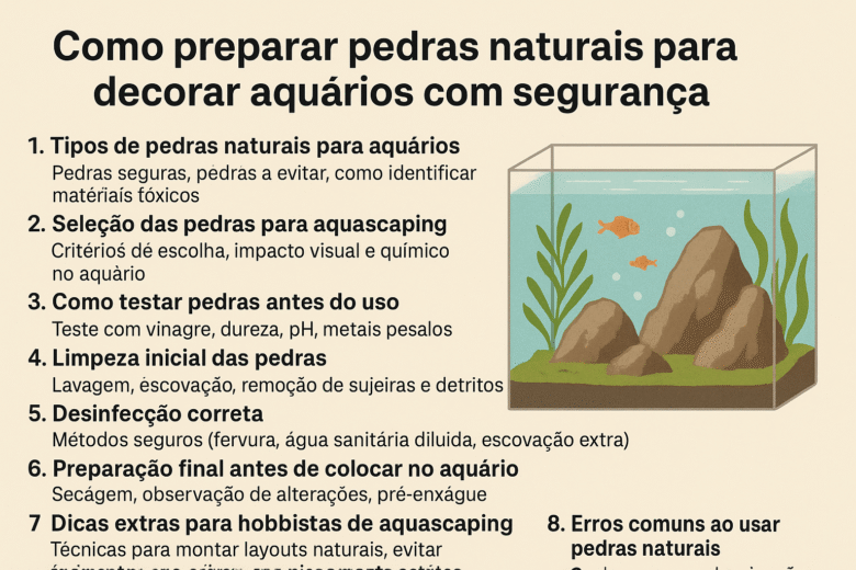 Pedras naturais para decorar aquários