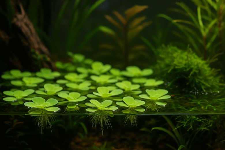 Plantas flutuantes no aquário