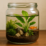 Transforme um pote de vidro em um mini aquário